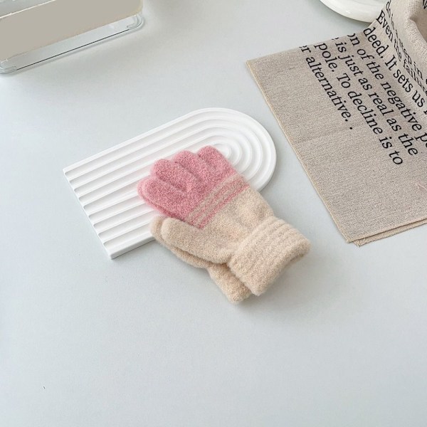 Barnhandskar Stickade thermal GRÅ gray