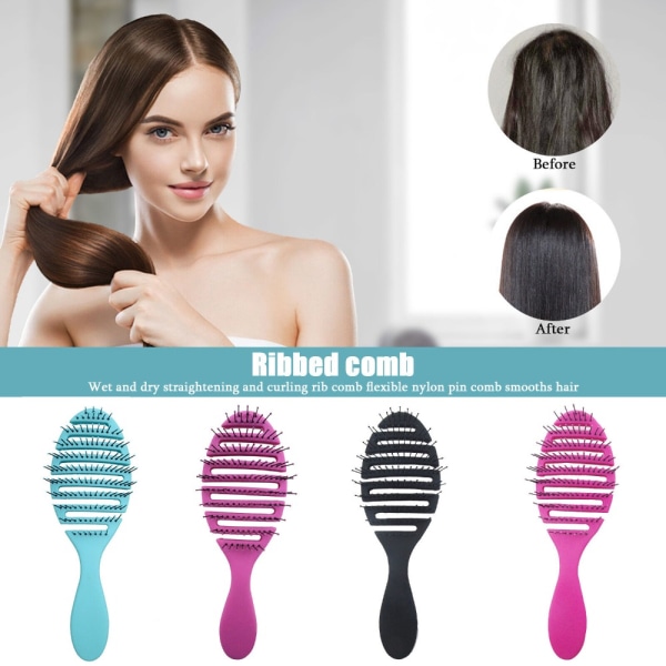 Detangling Hair Brush Hårborstar SVART black