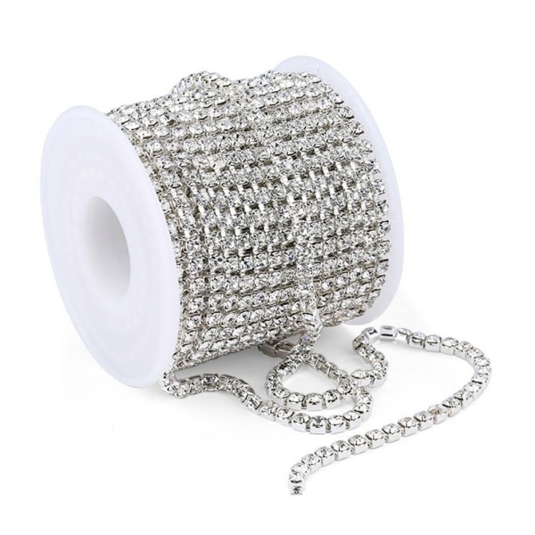 Rhinestone Chains AB Tæt Klokæde SØLV HVID SØLV HVID Silver white