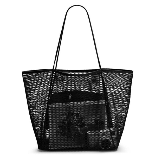 Mesh Beach Tote Bag Axel Handväskor VIT white