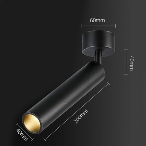 LED Taklampe Spot Light 7W-SORT 7W-SORT 7W-Black