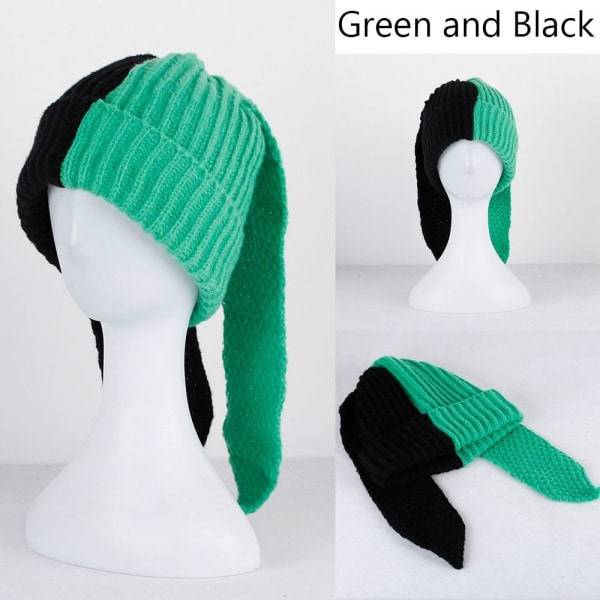 Strikket uldhue Warm Tide Hat GRØN OG SORT GRØN OG SORT Green and Black