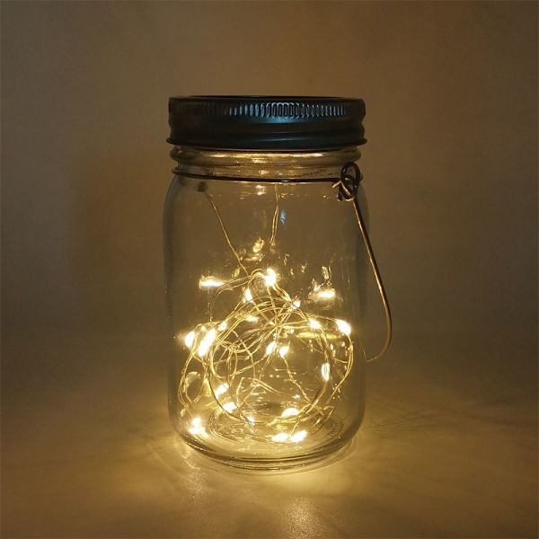 2stk Solenergi Krukke Låg Lys Hængende Lanterne 2STK 2M 20LED 2pcs 2m 20LED