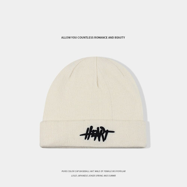 Fleece Warm Hat Manchet Strik Beanie SORT black