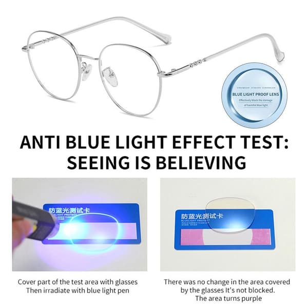 Anti-Blue Light Lasit Ylisuuret silmälasit SILVER SILVER Silver