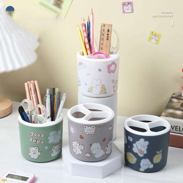 2STK Penholder Makeup Børste Holder GRÅ Grey