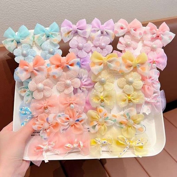 10 kpl Bow Hair Clip Flower Hair Clip PINK pink