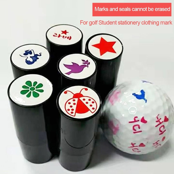 Golfboldstempel Golfstempelmærke 6+SORT PRØG 6+SORT 6+Black Imprint