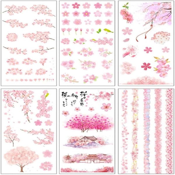 24 ark klistermærker Blomster klistermærker Kirsebærblomster klistermærker
