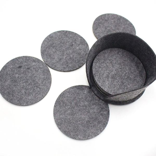 20 stk Runde Filtdrikkeunderlag Kopper Mugs Matter Varmeisolering Deep Gray