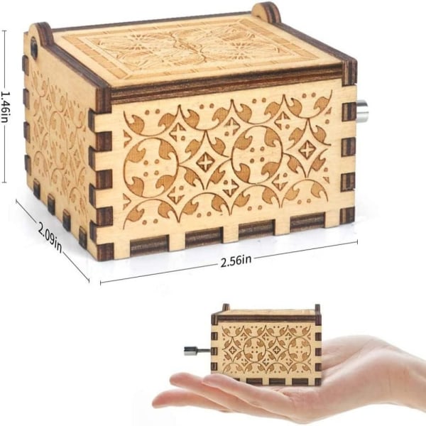 Wooden Hand Music Box Åtte Tone Box dekorasjon tremalt