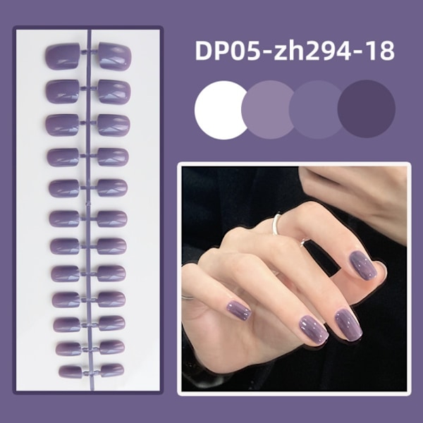 24 kpl Short Square Head tekokynnet Kiiltävät käytettävät tekokynnet DP05-zh294-18