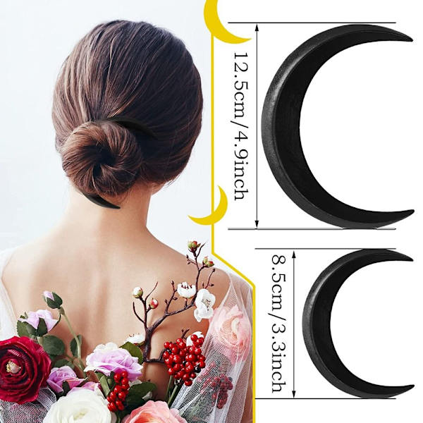 Moon Shape Hårnåle Hårgaffel SORT S S black S-S