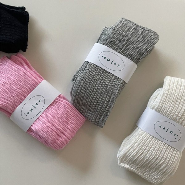 1 par strikke lange sokker Ensfarge ROSA Pink
