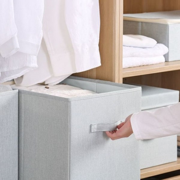 Canvas Förvaring Folding Box GRÅ grey