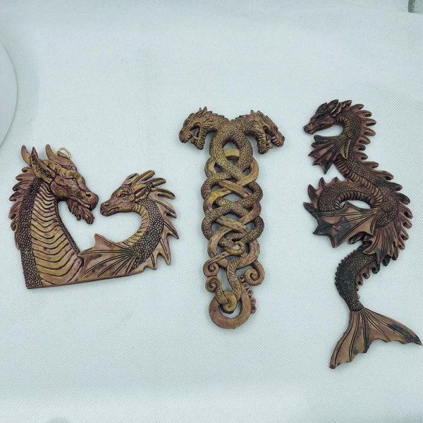 Dragon Wall Art Carving Lohikäärmepatsaan taide 2 2 2