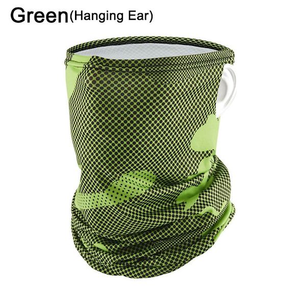 Fiske Sport Halvmaske Riding Løpeskjerf GRØNT HENGENDE ØRE Green Hanging Ear-Hanging Ear