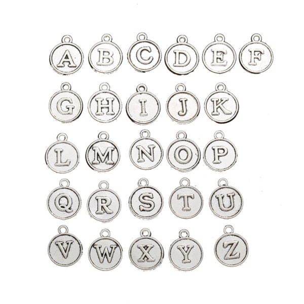 130 kpl Antique Alphabet Charms Letter A-Z Charms riipuksia