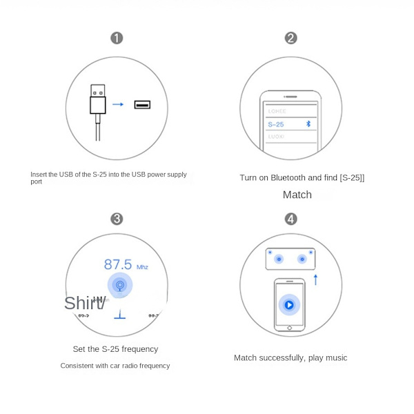 Bluetooth Adapter Bil Adapter FM Bluetooth Black