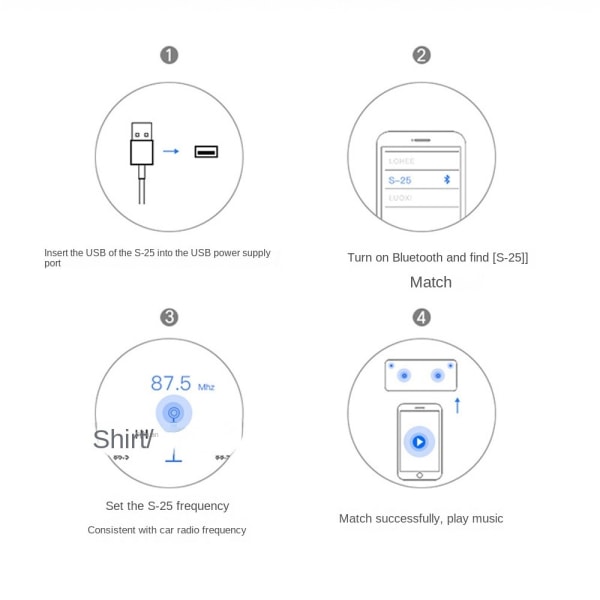 Bluetooth Adapter Biladapter FM Bluetooth Black