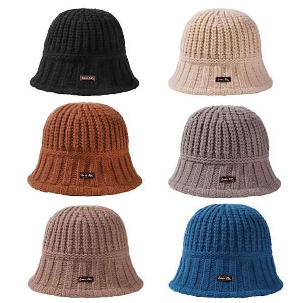 Stickad Buket Mössa Fiskarmössa BEIGE beige