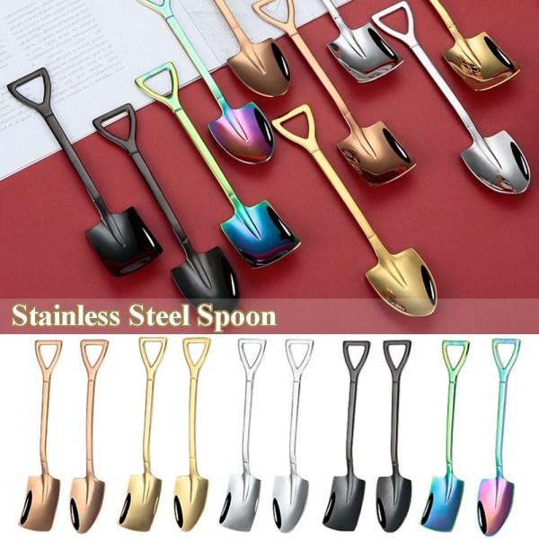 5 Stk Kaffeske Skovl Teske FLERFARVE SPIDTE SPIDDE Multicolor Pointed-Pointed