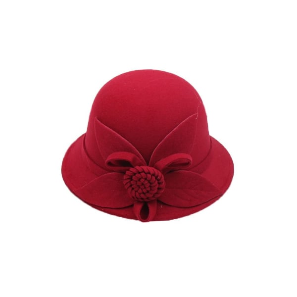 Ullfilthette Fisherman Cap VINRØD wine red