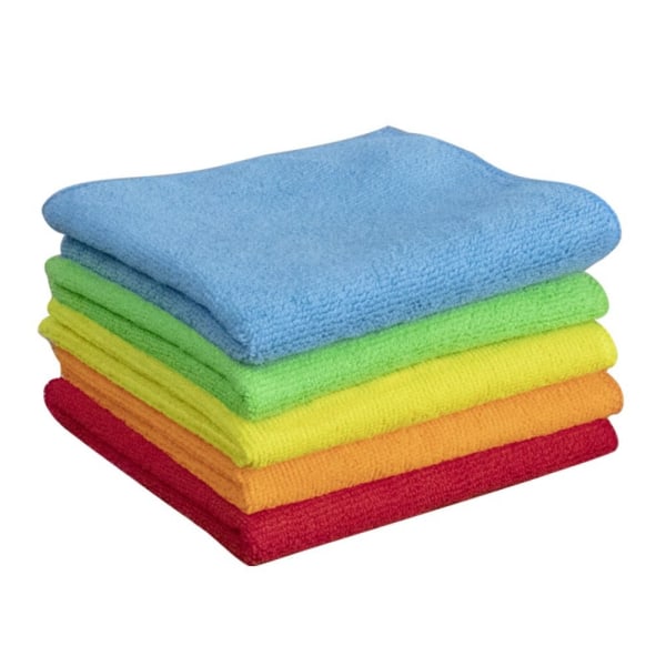 5 STK Mikrofiber rengøringsklude Rensehåndklæder GUL Yellow
