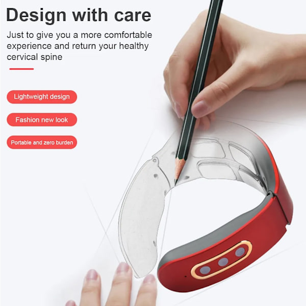 Elektrisk Neck Massager Nakke Afslapningsmaskine RØD BASIC red Basic version-Basic version