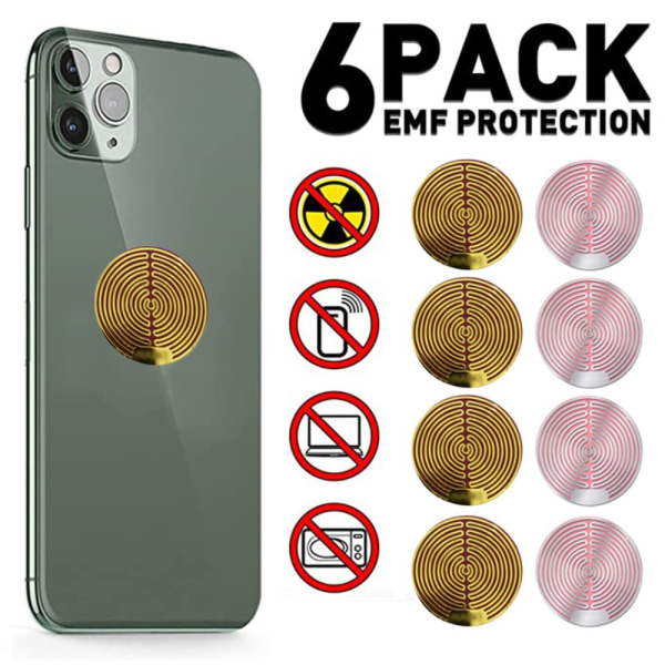 1/2/4/6 stk Strålingsbestandigt klistermærke Energi Telefon Patch GULD Gold 4 Pcs-4 Pcs