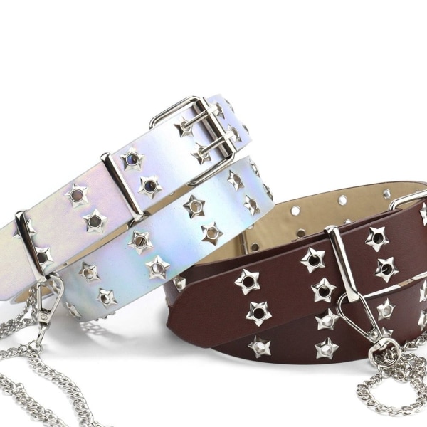 Punk taljebælte Goth linning BRUN STYLE1 STYLE1 Brown Style1-Style1