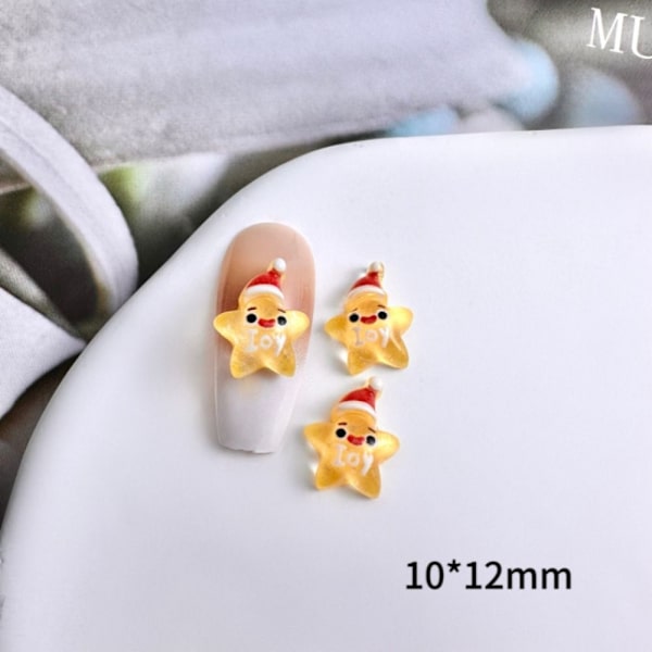 10 kpl Joulun nail art Nail Art Ornamentteja F-10 kpl F-10pcs