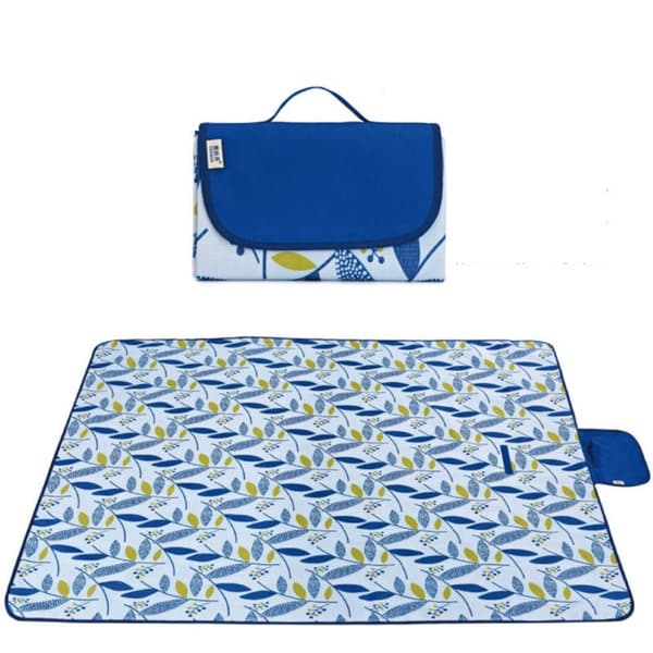 Piknikteppe Campingmatte BLÅ LEAVE BLÅ LEAVE blue leave