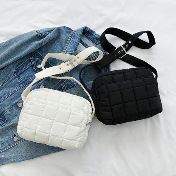Plaid Skuldertasker Underarm Tasker SORT black