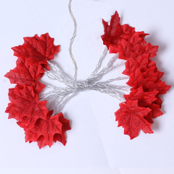 LED Fairy String Maple Leaves Lampe RØD 2M 10LEDS 2M 10LEDS Red 2M 10Leds-2M 10Leds