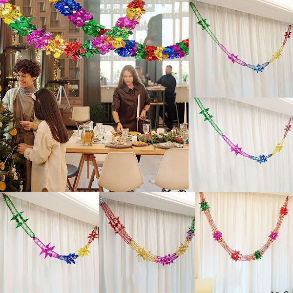 2/4/8 stk metalfolie krans loftskrans I-2.8M 2 stk. I-2.8M I-2.8m 2Pcs