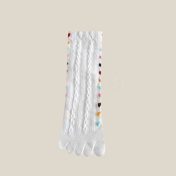 2 par fem fingrar strumpor delad tå strumpor VIT 2 PAR 2 PAR White 2Pairs-2Pairs