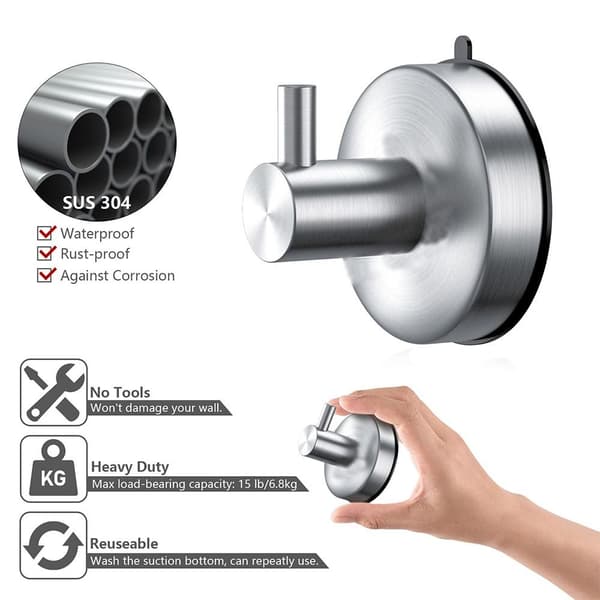 2 st Sugkoppskrokar Duschkrokar Sugpropp Duschkrokar 2pcs