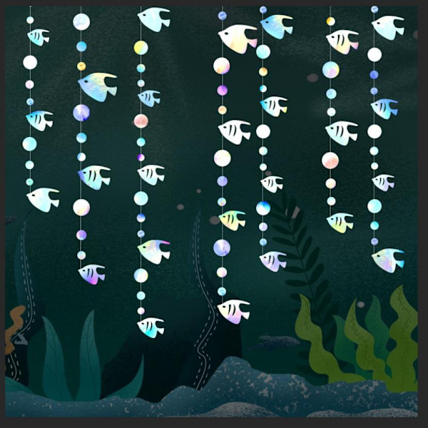 2 kpl Ocean Fish Paper Garland Ocean -teemaista juhlakoristetta