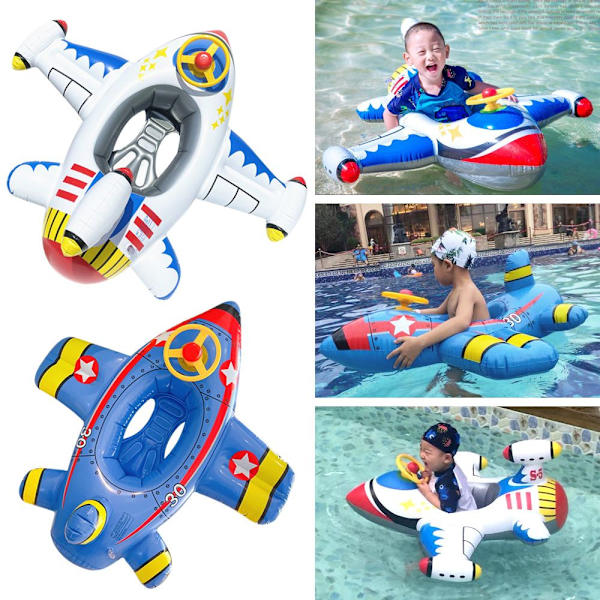 Puhallettava lentokoneuimarengas Water Play Seat Float Boat sininen