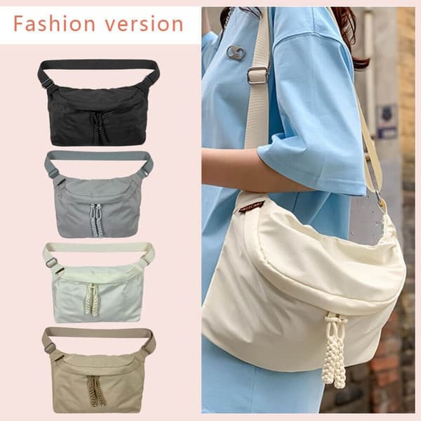 Nylon brystveske Nylon messenger bag GRÅ grey