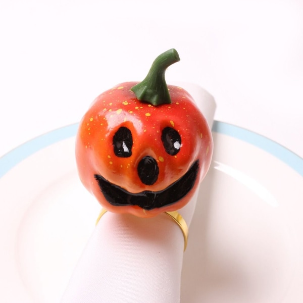 2 kpl Halloween-lautasliina solki Pumpkin Mouth Ring 1 1