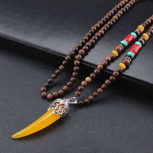 Nepal Halsband Oxhornshänge GUL Yellow