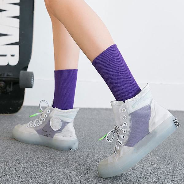 Medium Tube Socks Harajuku Pile Socks DARK PURPLE dark purple