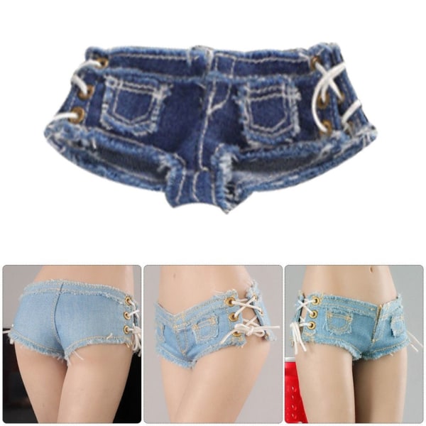 1/6Soldiers Dukkeklær Jeans Shorts LYS BLÅ Light Blue