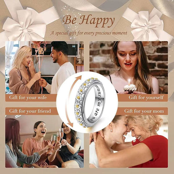 Daisy Rotating Ring Finger Ring Delicate 8 8 8