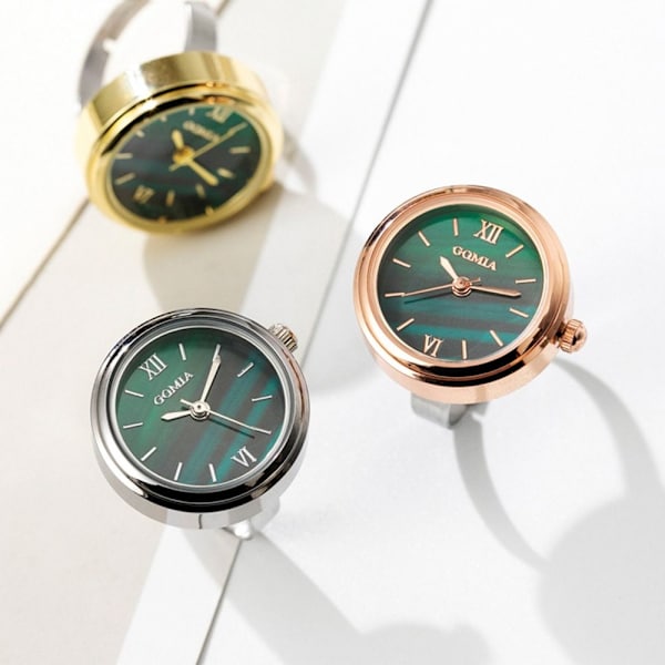 Mini Green Watch Ring Watch GRÅ&SILVER Gray&silver