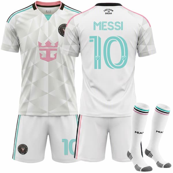 2026 Inter Miami CF Udebanefodboldtrøje med strømper til børn nr. 10 Messi 20
