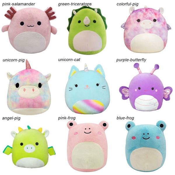 20-25cm Squishmallow Tyyny Plus Leikkieläin VAALEANPUNAINEN SALAMANDRI VAALEANPUNAINEN