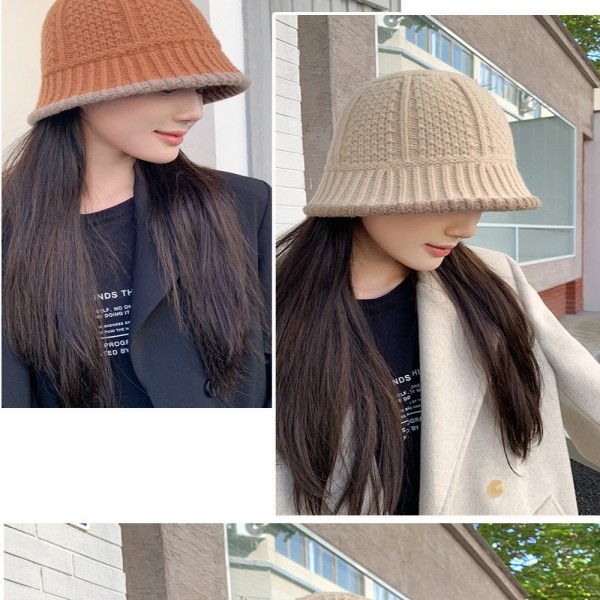 Höst Vinter Mössa Stickad Cap KHAKI Khaki